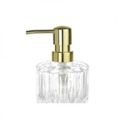 Rangements déco Soldes -Rangements déco Soldes distributeur de savon en verre taille motifs geometriques 1