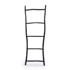 Bazar Bizar Rangements Salle De Bain Échelle En Teck Noir 165x57