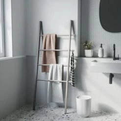 Umbra Rangements Salle De Bain Echelle Porte-vêtements Métal Et Bois Gris Extensible -Rangements déco Soldes echelle porte vetements metal et bois gris extensible 1