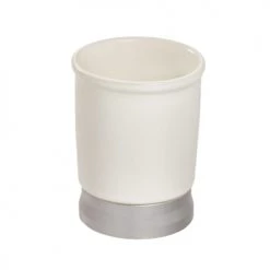 IDesign Rangements Salle De Bain Ensemble D'accessoires De Lavabo Pour Salle De Bain - Blanc -Rangements déco Soldes ensemble d accessoires de lavabo pour salle de bain blanc 5