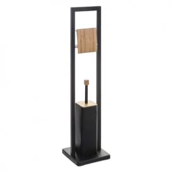 Home Maison Rangements Salle De Bain Ensemble Dérouleur Et Brosse Wc Métal Noir X 20
