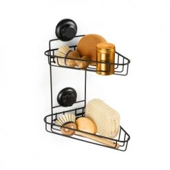 Compactor Rangements Salle De Bain Étagère D'angle Noire H36cm -Rangements déco Soldes etagere d angle noire h36cm 3