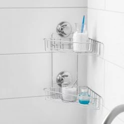 Compactor Rangements Salle De Bain Étagère D'angle Salle De Bain 2 étages -Rangements déco Soldes etagere d angle salle de bain 2 etages 2
