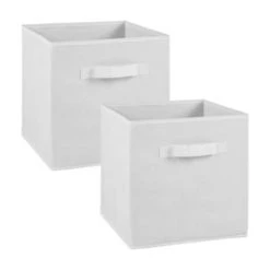 Calicosy Boîtes Lot De 2 Cubes En Intissé - 28x28x27cm - Taupe -Rangements déco Soldes lot de 2 cubes en intisse 28x28x27cm blanc 4