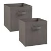 Calicosy Boîtes Lot De 2 Cubes En Intissé - 28x28x27cm - Gris 1 Calicosy Boîtes Lot De 2 Cubes En Intissé - 28x28x27cm - Gris -Rangements déco Soldes lot de 2 cubes en intisse 28x28x27cm gris