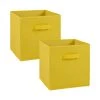 Calicosy Boîtes Lot De 2 Cubes En Intissé - 28x28x27cm - Jaune -Rangements déco Soldes lot de 2 cubes en intisse 28x28x27cm jaune 2