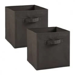 Calicosy Boîtes Lot De 2 Cubes En Intissé - 28x28x27cm - Taupe