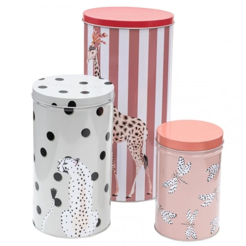 Yvonne Ellen Lot De 3 Boîtes En Métal 28cm 3 Yvonne Ellen Lot De 3 Boîtes En Métal 28cm