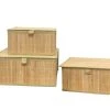 Becquet Lot De 3 Boîtes Gigognes En Bambou Beige -Rangements déco Soldes lot de 3 boites gigognes en bambou beige