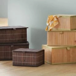 Becquet Lot De 3 Boîtes Gigognes En Bambou Marron -Rangements déco Soldes lot de 3 boites gigognes en bambou marron 3