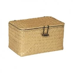 Decoratie Lot De 3 Boîtes Roseau Doré -Rangements déco Soldes lot de 3 boites roseau dore 2