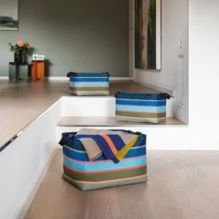 Remember Boîtes Lot De 3 Paniers De Rangement Empilables Polyester Multicolore -Rangements déco Soldes lot de 3 paniers de rangement empilables polyester multicolore 2