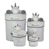 Meubletmoi Paniers Et Corbeilles Lot De 4 Corbeilles Licorne Rondes En Rotin Pour Enfant -Rangements déco Soldes lot de 4 corbeilles licorne rondes en rotin pour enfant