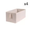 Casâme Boîtes Lot De 4 Tiroirs Pliables Intissés 28x14x11cm - Ecru