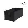 Casâme Boîtes Lot De 4 Tiroirs Pliables Intissés 28x14x11cm - Noir -Rangements déco Soldes lot de 4 tiroirs pliables intisses 28x14x11cm noir