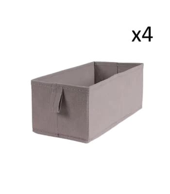 Casâme Boîtes Lot De 4 Tiroirs Pliables Intissés 28x14x11cm - Ecru 4 Casâme Boîtes Lot De 4 Tiroirs Pliables Intissés 28x14x11cm - Ecru – Image 2