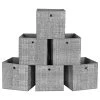 Calicosy Boîtes Lot De 6 Cubes De Rangement Pliables Gris En Tissu Non Tissés - H30 Cm -Rangements déco Soldes lot de 6 cubes de rangement pliables gris en tissu non tisses h30 cm