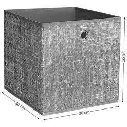 Calicosy Boîtes Lot De 6 Cubes De Rangement Pliables Gris En Tissu Non Tissés - H30 Cm -Rangements déco Soldes lot de 6 cubes de rangement pliables gris en tissu non tisses h30 cm 2