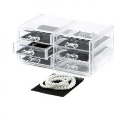 Compactor Rangements à Bijoux Organiseur Cosmétiques Et Bijoux 6 Tiroirs 23,8x15cm -Rangements déco Soldes organiseur cosmetiques et bijoux 6 tiroirs 23 8x15cm 4