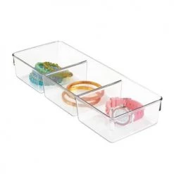 Home Bain Rangements Salle De Bain Organiseur De Tiroir 3 Compartiments - Transparent -Rangements déco Soldes organiseur de tiroir 3 compartiments transparent 2