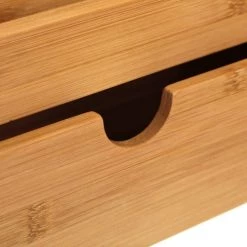 Wadiga Rangements Salle De Bain Organiseur Rangement Maquillage En Bambou Avec Tiroir -Rangements déco Soldes organiseur rangement maquillage en bambou avec tiroir 3