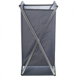 Wadiga Paniers à Linge Panier à Linge Aluminium Et Polyester Gris 45x32x71cm -Rangements déco Soldes panier a linge aluminium et polyester gris 45x32x71cm 2