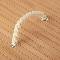 Tectake Paniers Et Corbeilles Panier à Linge Bambou Rond Beige -Rangements déco Soldes panier a linge bambou rond beige 3