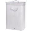 Wadiga Paniers Et Corbeilles Panier à Linge Blanc En Bambou Et Intérieur Amovible En Coton
