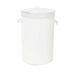 Compactor Paniers à Linge Panier à Linge Blanc H60cm -Rangements déco Soldes panier a linge blanc h60cm 4