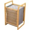 Kitchen Move Paniers Et Corbeilles Panier à Linge Bois Naturel Gris H60cm -Rangements déco Soldes panier a linge bois naturel gris h60cm