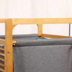 Kitchen Move Paniers Et Corbeilles Panier à Linge Bois Naturel Gris H60cm -Rangements déco Soldes panier a linge bois naturel gris h60cm 4