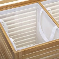 Five Simply Smart Paniers Et Corbeilles Panier à Linge Double Bambou -Rangements déco Soldes panier a linge double bambou 2