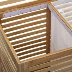 Five Simply Smart Paniers Et Corbeilles Panier à Linge Double Bambou -Rangements déco Soldes panier a linge double bambou 3