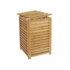 Wadiga Paniers à Linge Panier à Linge En Bambou 40x40x58cm -Rangements déco Soldes panier a linge en bambou 40x40x58cm 3