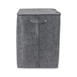 Compactor Paniers à Linge Panier à Linge En Feutrine Grise H50cm -Rangements déco Soldes panier a linge en feutrine grise h50cm 2