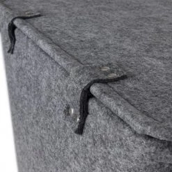 Compactor Paniers à Linge Panier à Linge En Feutrine Grise H50cm -Rangements déco Soldes panier a linge en feutrine grise h50cm 4