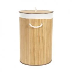 Compactor Paniers Et Corbeilles Panier à Linge En Lattes De Bambou H60cm -Rangements déco Soldes panier a linge en lattes de bambou h60cm 2