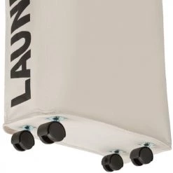 Tectake Paniers Et Corbeilles Panier à Linge étroit Sur Roulettes Beige -Rangements déco Soldes panier a linge etroit sur roulettes beige 5