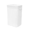 Compactor Paniers à Linge Panier à Linge Lattes De Bambou Blanc H60cm