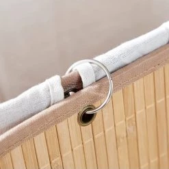 Calicosy Paniers Et Corbeilles Panier à Linge Pliable En Bambou - L40 X H60 Cm - Marron -Rangements déco Soldes panier a linge pliable en bambou l40 x h60 cm marron 3