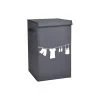 Casâme Paniers à Linge Panier à Linge Pliant Avec Couvercle - Gris -Rangements déco Soldes panier a linge pliant avec couvercle gris
