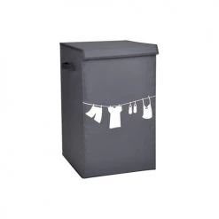 Casâme Paniers à Linge Panier à Linge Pliant Avec Couvercle - Gris