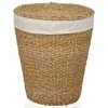 Wadiga Paniers à Linge Panier à Linge Rond En Rotin Et Intérieur En Lin -Rangements déco Soldes panier a linge rond en rotin et interieur en lin
