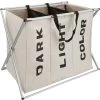 Tectake Paniers Et Corbeilles Panier à Linge Triple Beige -Rangements déco Soldes panier a linge triple beige