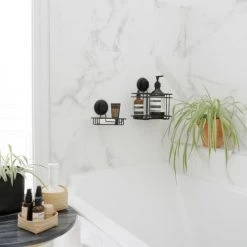 Compactor Rangements Salle De Bain Panier à Ventouse Noir -Rangements déco Soldes panier a ventouse noir 10