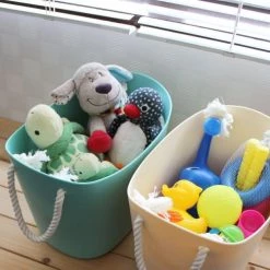 Hachiman Paniers à Linge Panier De Rangement Bleu Clair 36x29cm -Rangements déco Soldes panier de rangement bleu clair 36x29cm 2