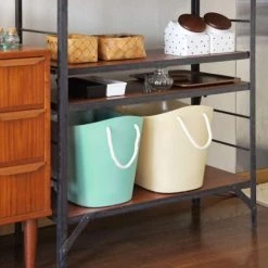 Hachiman Paniers à Linge Panier De Rangement Bleu Clair 36x29cm -Rangements déco Soldes panier de rangement bleu clair 36x29cm 3