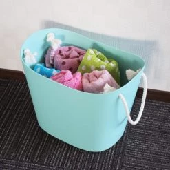 Hachiman Paniers à Linge Panier De Rangement Bleu Clair 36x29cm -Rangements déco Soldes panier de rangement bleu clair 36x29cm 5