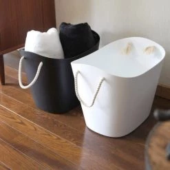 Hachiman Paniers à Linge Panier De Rangement Noir 50 X 38 X 33 Cm 13 Hachiman Paniers à Linge Panier De Rangement Noir 50 X 38 X 33 Cm -Rangements déco Soldes panier de rangement noir 50 x 38 x 33 cm 5