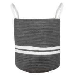 Stof Paniers Et Corbeilles Panier En Coton Kaki -Rangements déco Soldes panier en coton gris 7